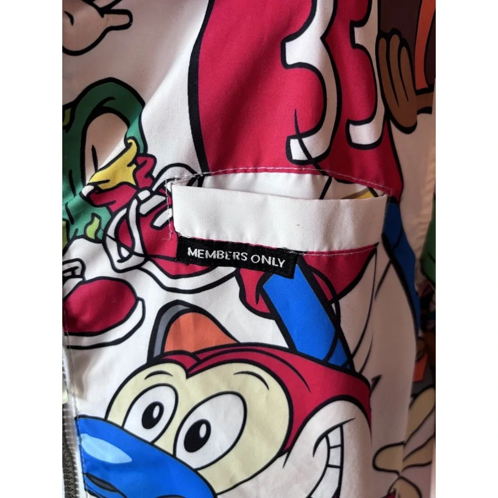 90s Members‎ Only x Nickelodeon Rugrats Multi Color Windbreaker Jacket Men Small